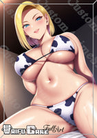 Android 18 V4 WAIFU CARDS SEXY LOOK HOLOGRAPHIC