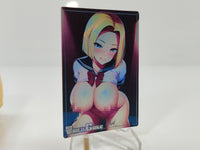 Android 18 V1 Waifu Cards Sexy Look Holographic