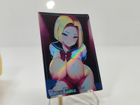 Android 18 V1 Waifu Cards Sexy Look Holographic