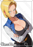 Android 18 Waifu Card Holographic V4