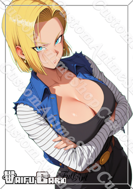 Android 18 Waifu Card Holographic V4