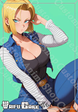Android 18 Waifu Card Holographic
