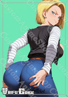 Android 18 Waifu Card Holographic V4