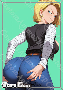 Android 18 Waifu Card Holographic V4