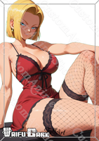 Android 18 Waifu Card Holographic V8