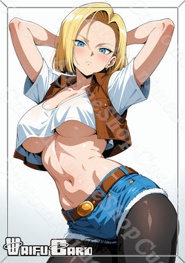 Android 18 Waifu Card Holographic V7