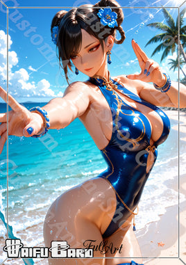 Chun li Waifu Card Holographic V1